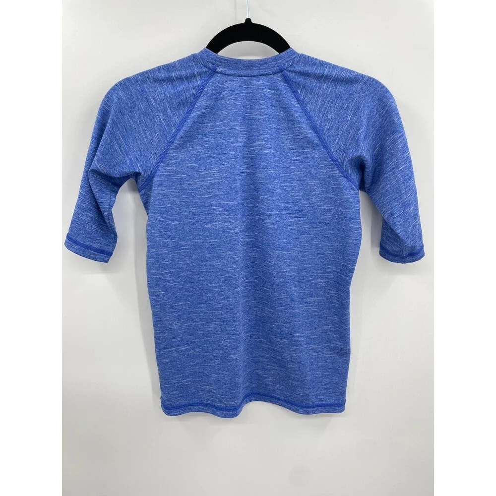 NIKE SWIM Heather Blue Camo Swoosh UPF 40+ Swim Shirt Size M (10-12)